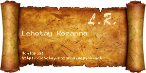 Lehotay Rozanna névjegykártya